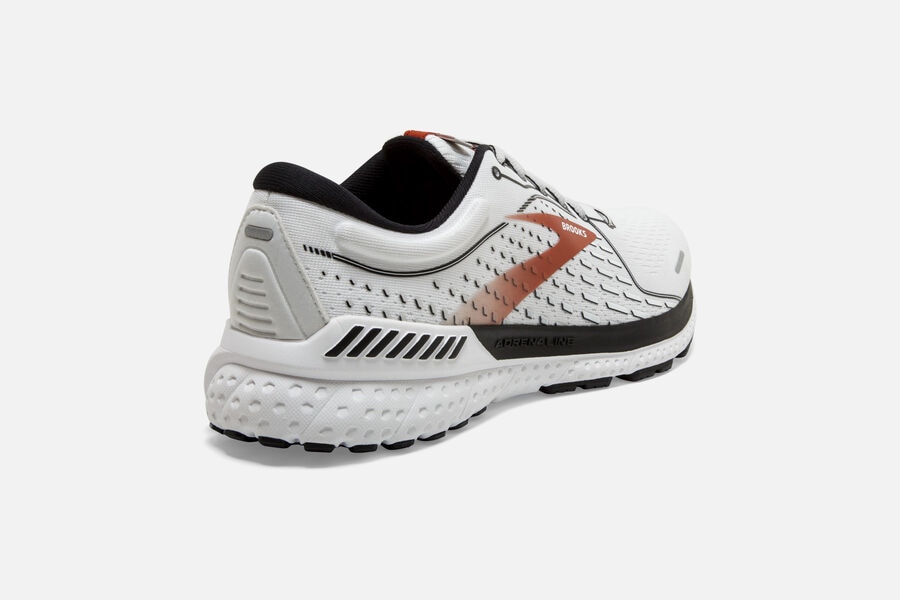 Brooks Adrenaline GTS 21 Road Running Shoes - Mens - White/Black/Orange - LG6590347